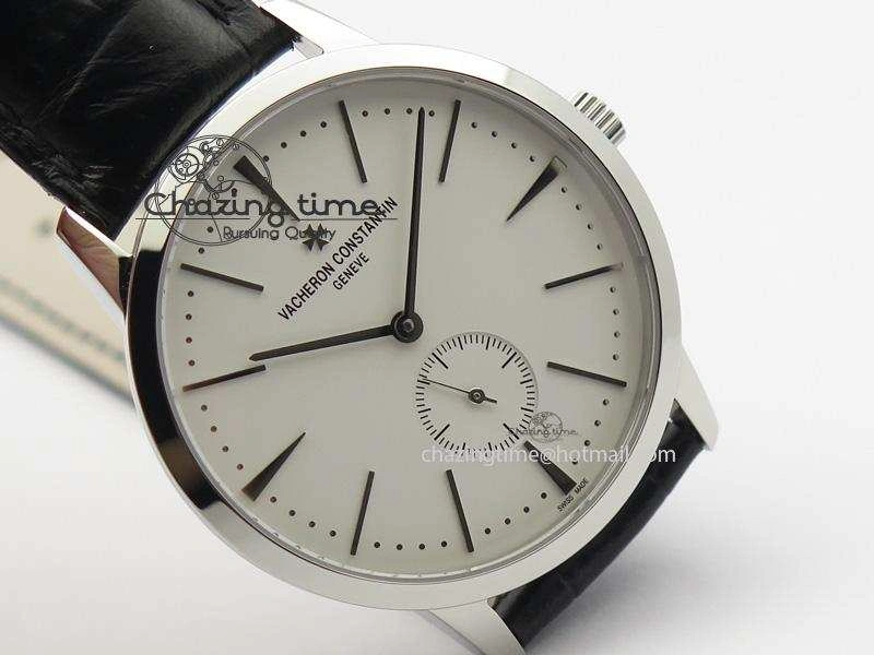 Patrimony SS MK Maker Best Edition White Dial On Black Leather Strap Sec@6