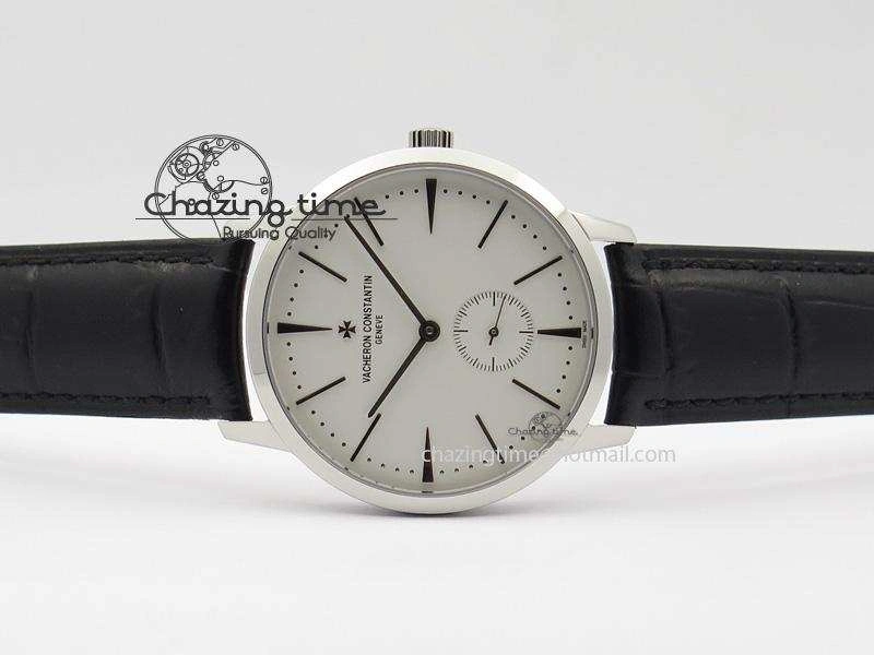 Patrimony SS MK Maker Best Edition White Dial On Black Leather Strap Sec@6