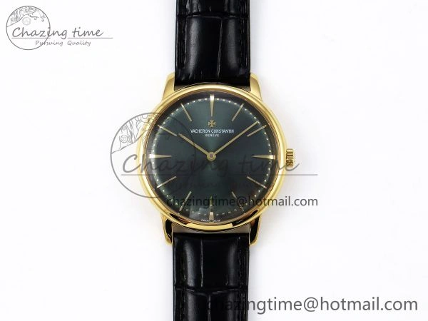 Patrimony YG KZF Best Edition Green Dial on Black Leather Strap MIYOTA 9015