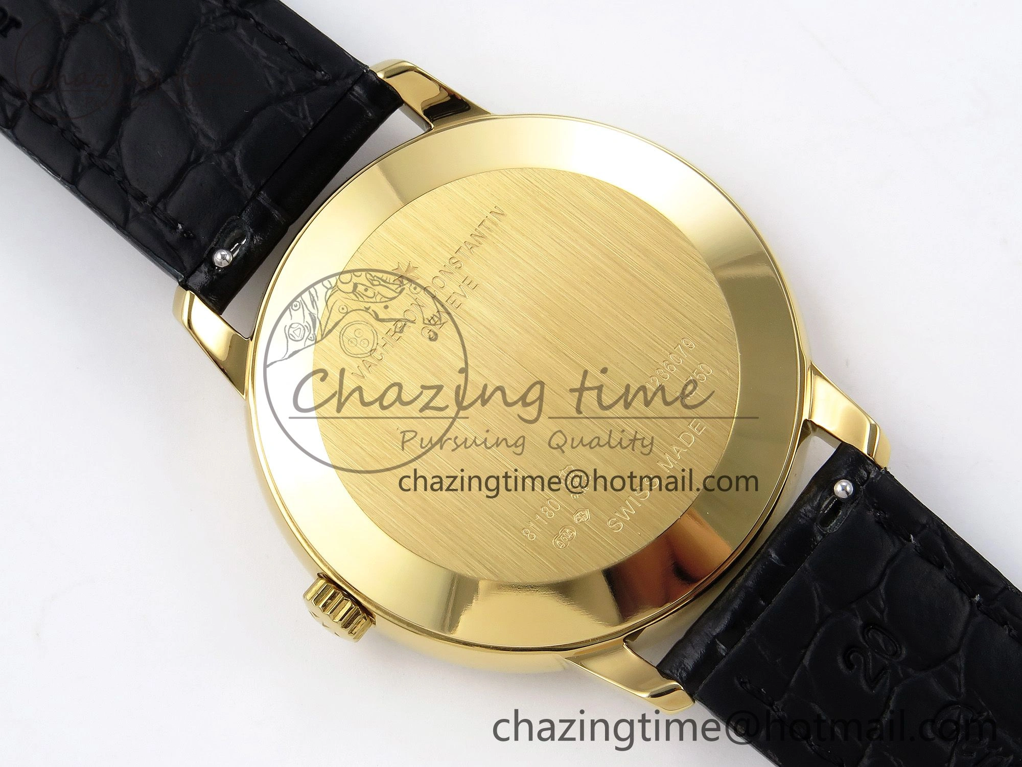 Patrimony YG KZF Best Edition Green Dial on Black Leather Strap MIYOTA 9015