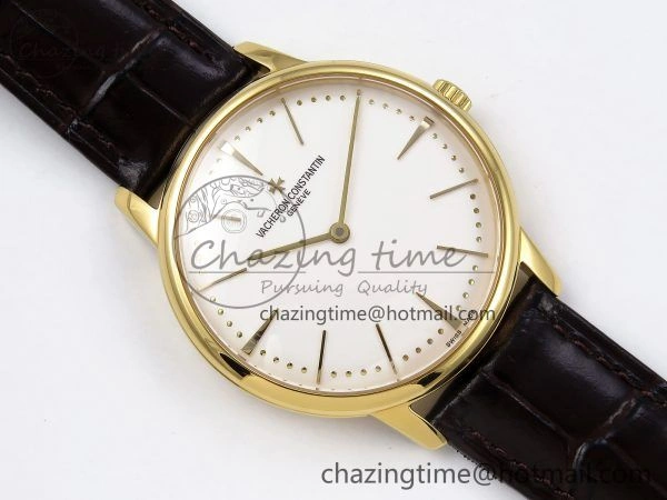 Patrimony YG KZF Best Edition White Dial on Brown Leather Strap MIYOTA 9015