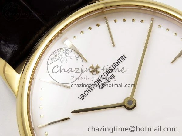 Patrimony YG KZF Best Edition White Dial on Brown Leather Strap MIYOTA 9015