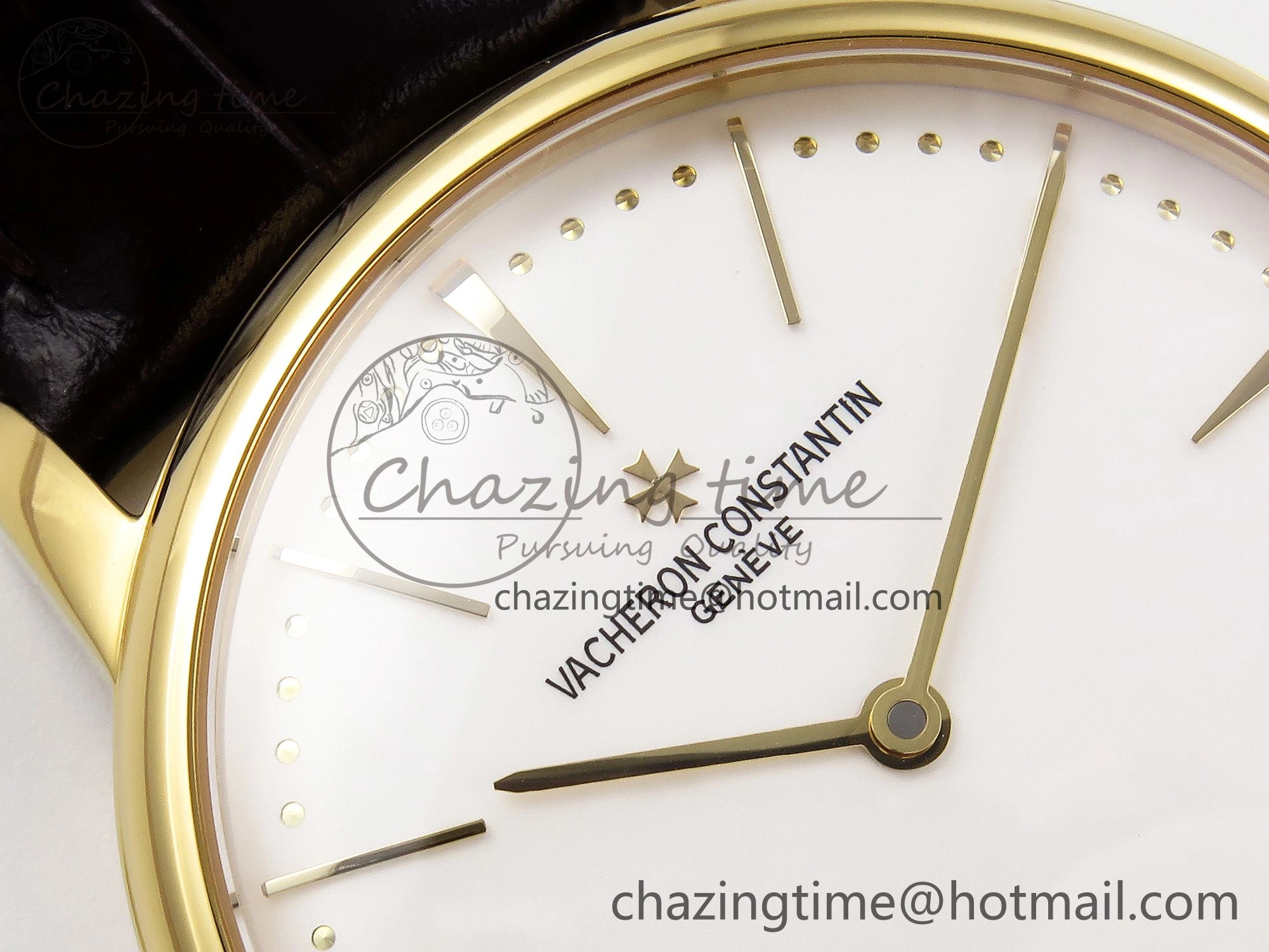 Patrimony YG KZF Best Edition White Dial on Brown Leather Strap MIYOTA 9015