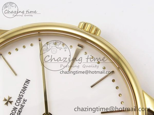Patrimony YG KZF Best Edition White Dial on Brown Leather Strap MIYOTA 9015