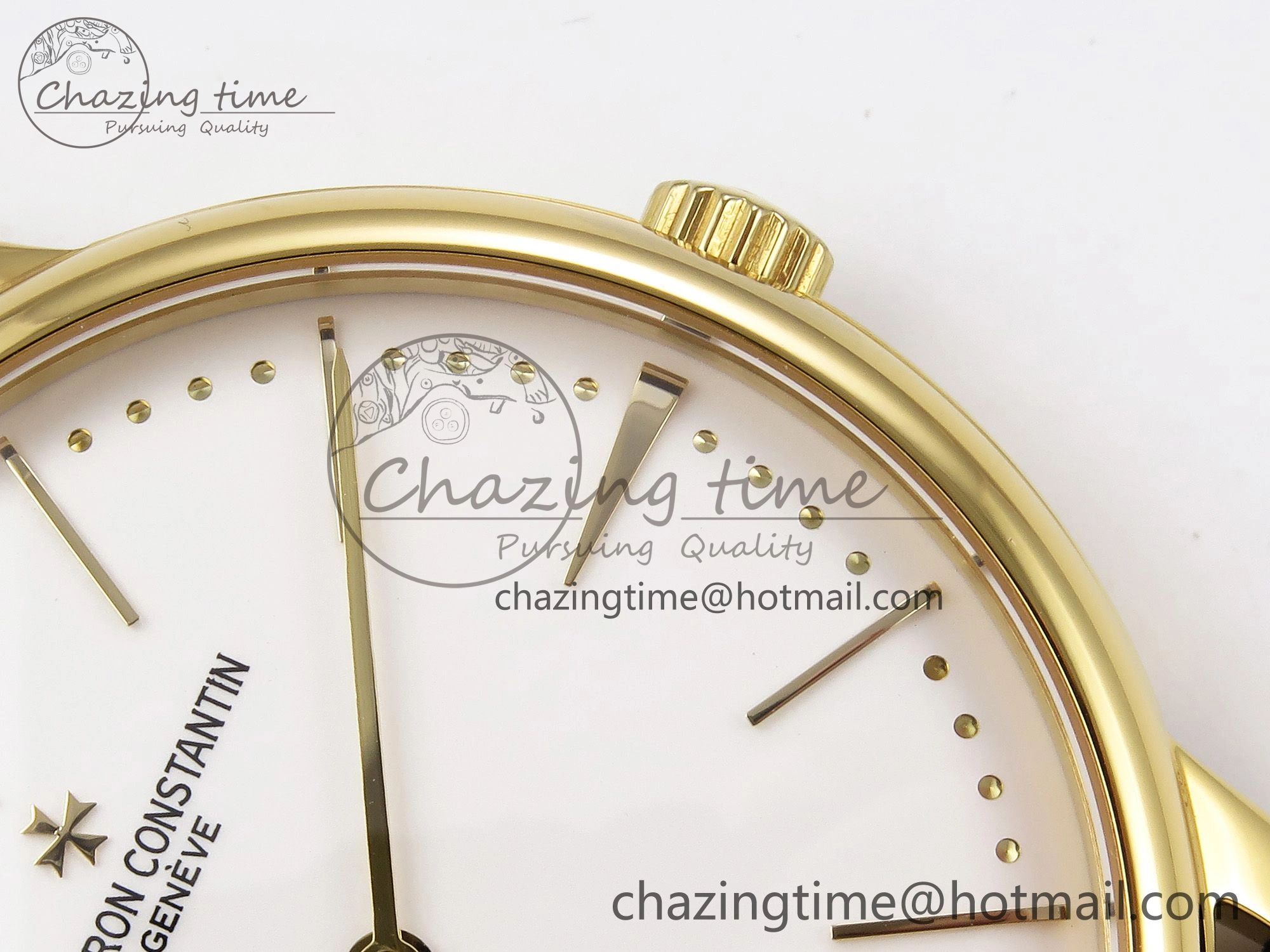 Patrimony YG KZF Best Edition White Dial on Brown Leather Strap MIYOTA 9015