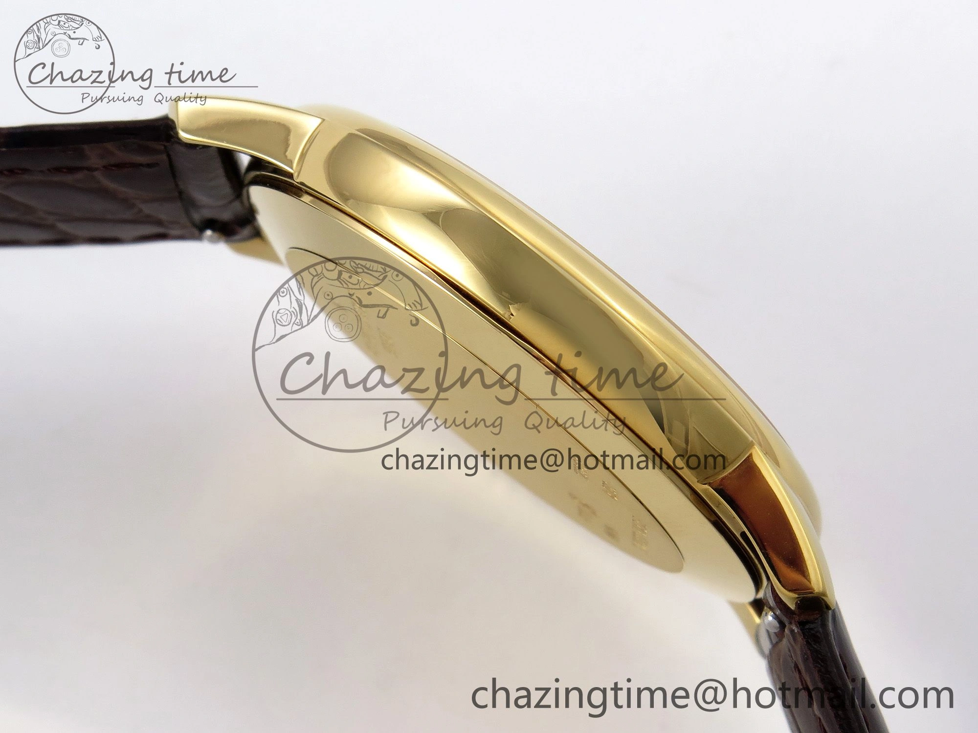 Patrimony YG KZF Best Edition White Dial on Brown Leather Strap MIYOTA 9015