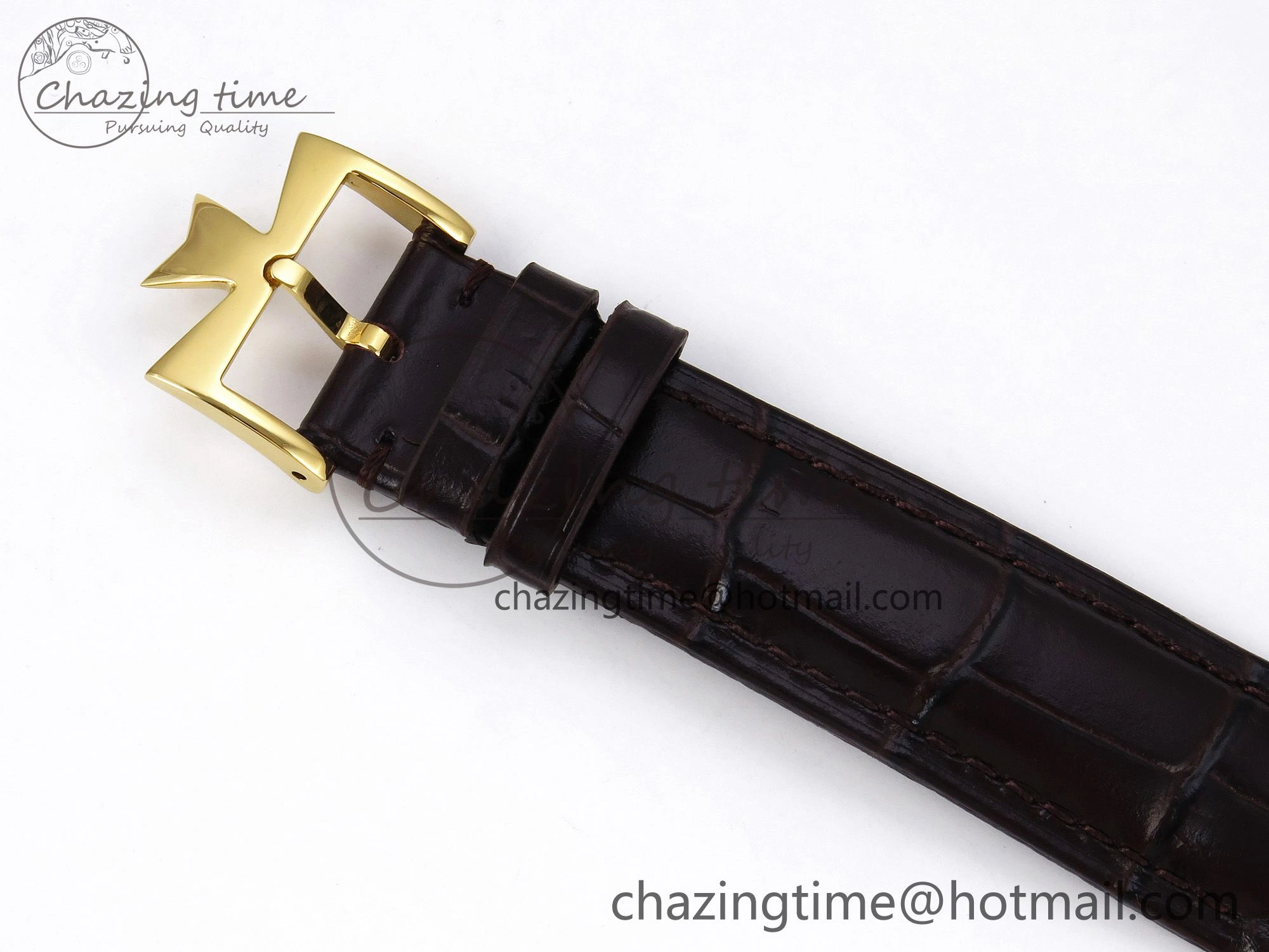 Patrimony YG KZF Best Edition White Dial on Brown Leather Strap MIYOTA 9015