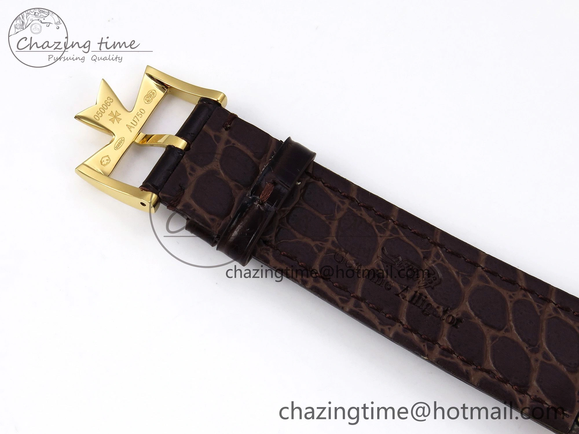 Patrimony YG KZF Best Edition White Dial on Brown Leather Strap MIYOTA 9015