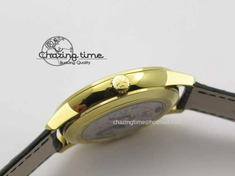 Patrimony YG MK Maker Best Edition White Dial On Black Leather Strap Sec@6