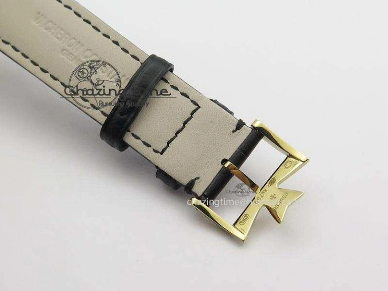 Patrimony YG MK Maker Best Edition White Dial On Black Leather Strap Sec@6