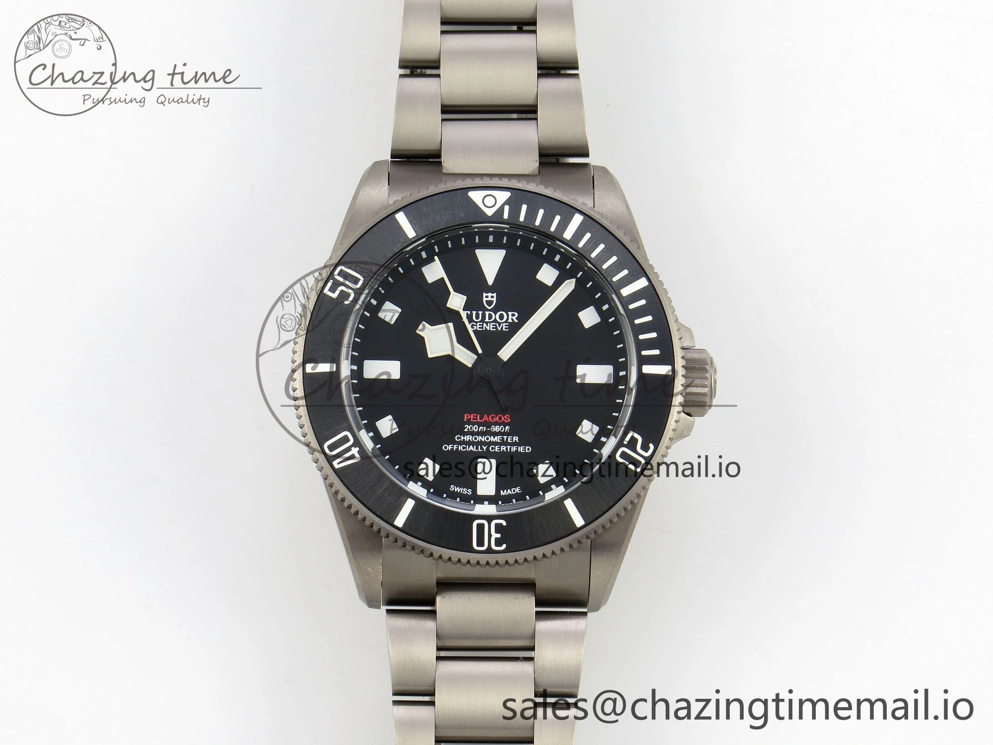 Pelagos 39mm Titanium ZF 1:1 Best Edition Black Dial on Titanium Bracelet A2824 V2