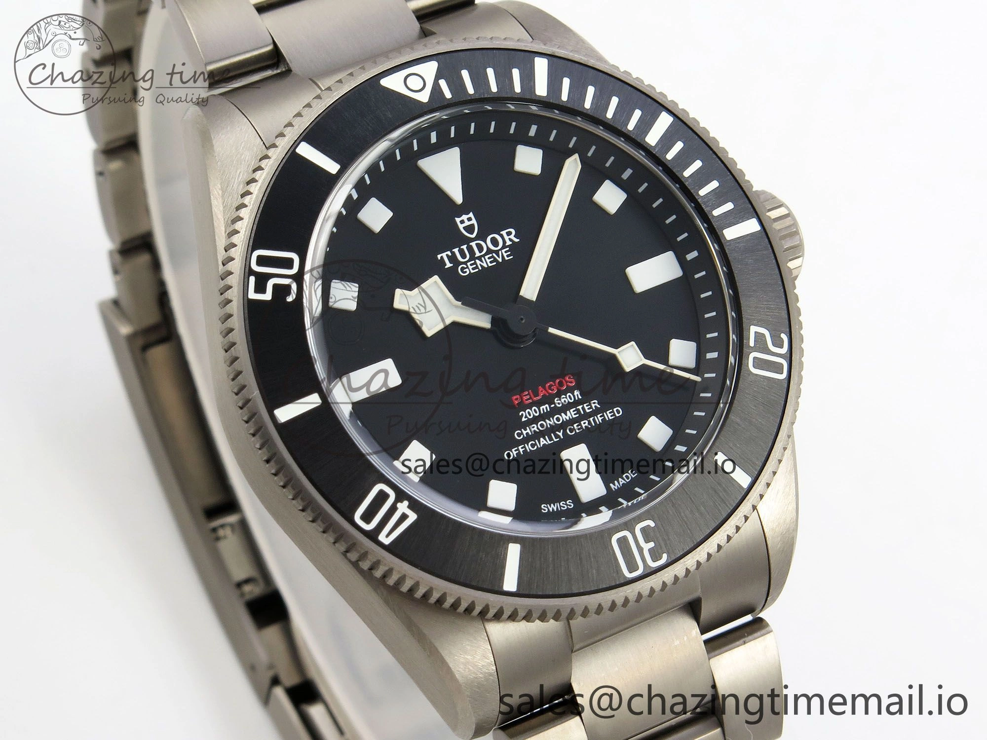 Pelagos 39mm Titanium ZF 1:1 Best Edition Black Dial on Titanium Bracelet A2824 V2
