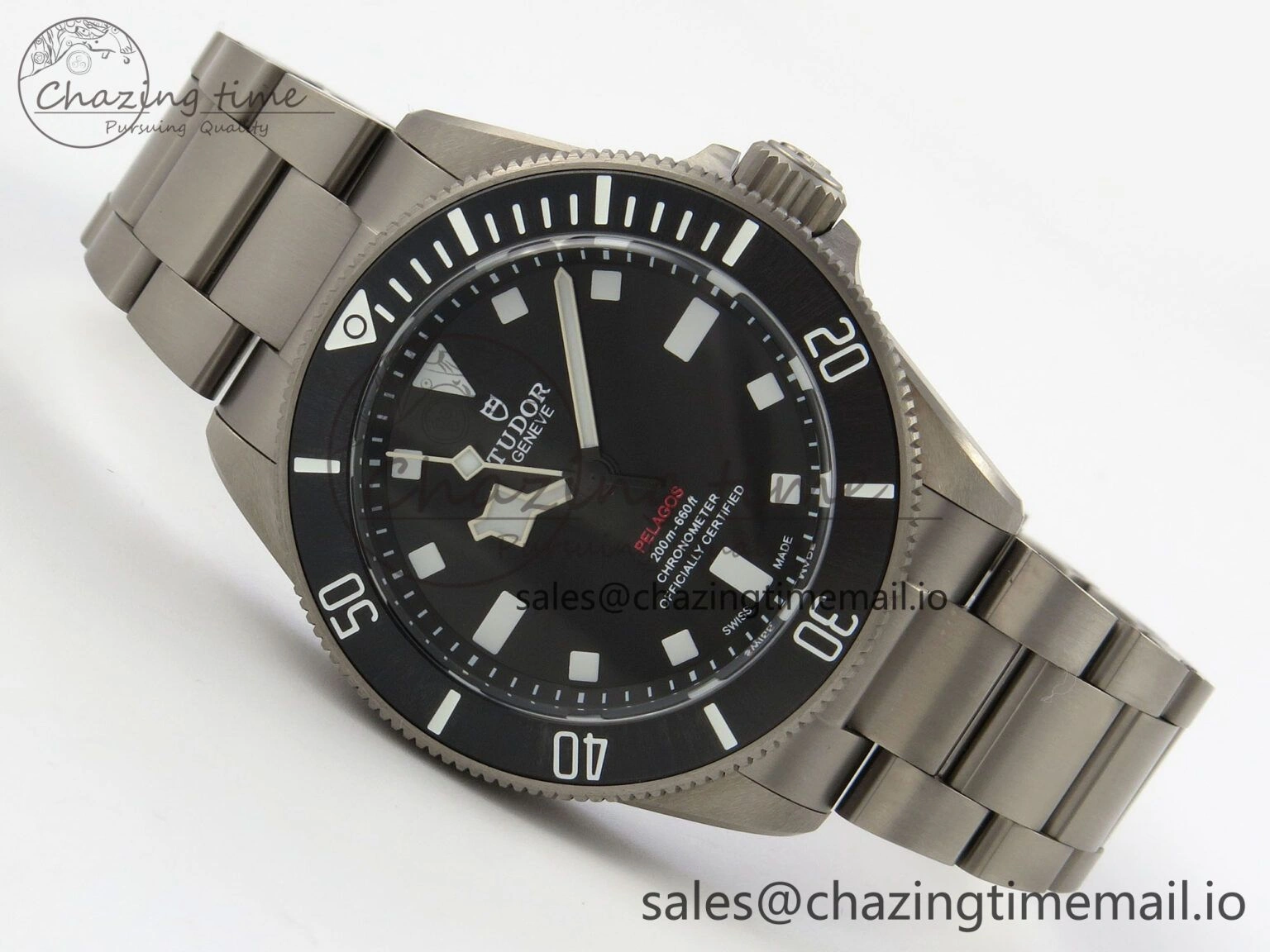 Pelagos 39mm Titanium ZF 1:1 Best Edition Black Dial on Titanium Bracelet A2824 V2