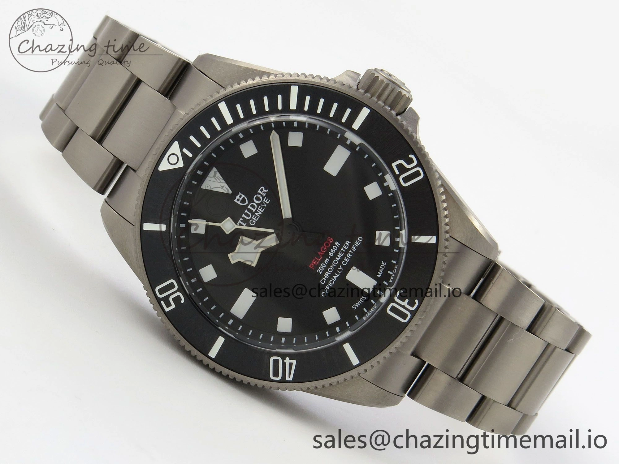 Pelagos 39mm Titanium ZF 1:1 Best Edition Black Dial on Titanium Bracelet A2824 V2