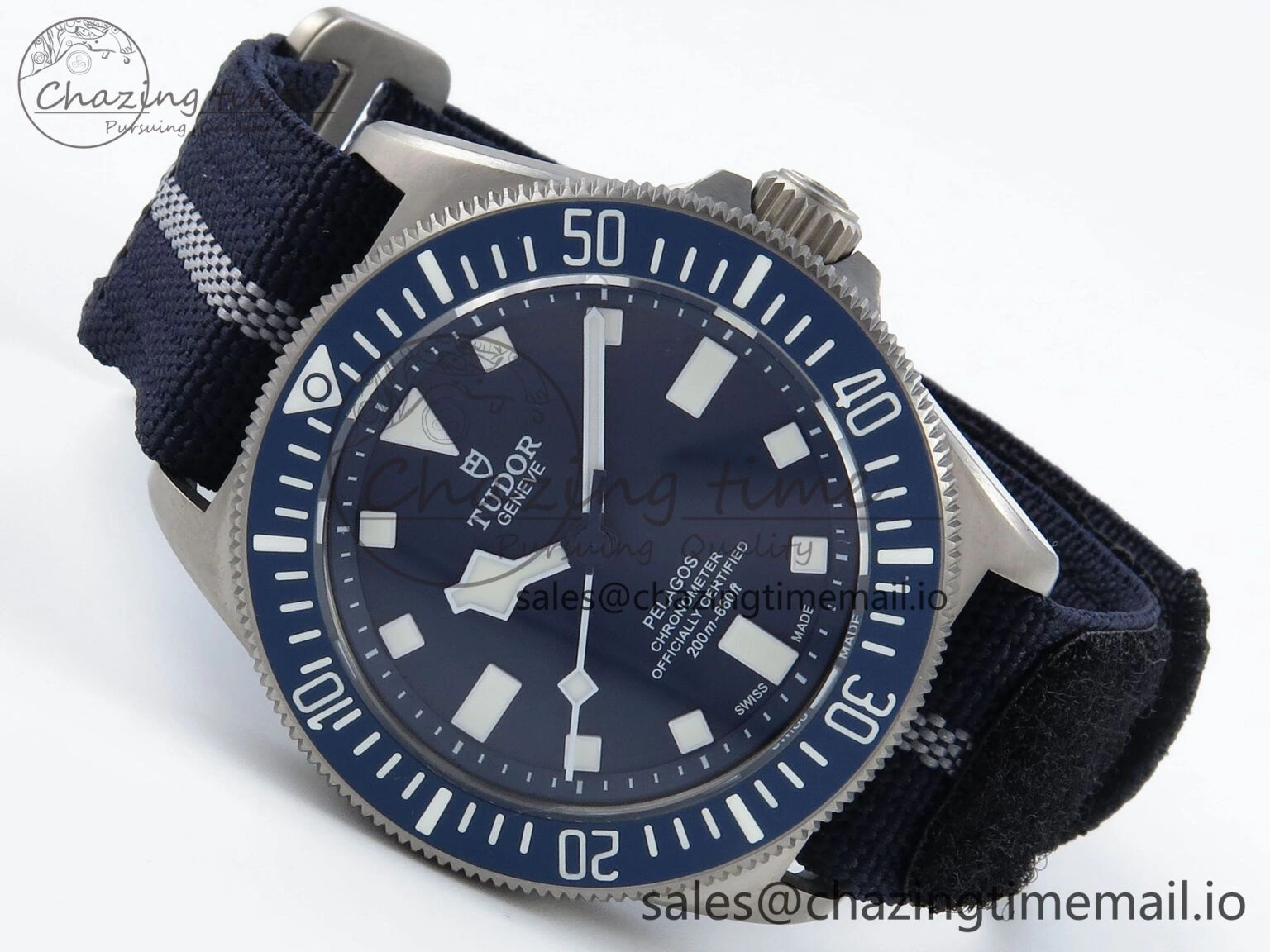 Pelagos FXD 25707B M+F 1:1 Best Edition Blue Dial on Blue Nylon Strap 8N24