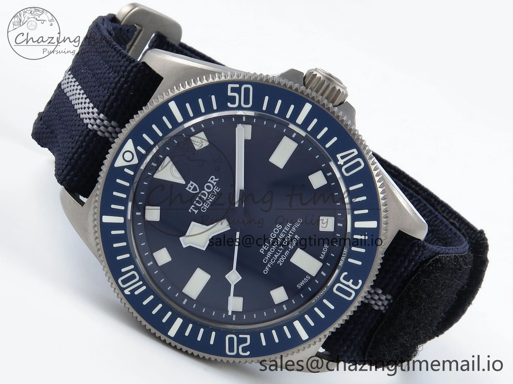 Pelagos FXD 25707B M+F 1:1 Best Edition Blue Dial on Blue Nylon Strap 8N24