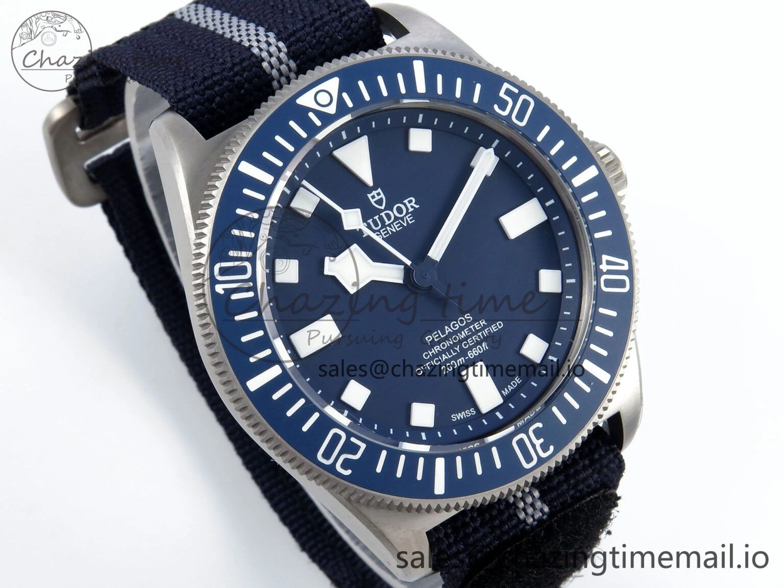 Pelagos FXD 25707B M+F 1:1 Best Edition Blue Dial on Blue Nylon Strap 8N24