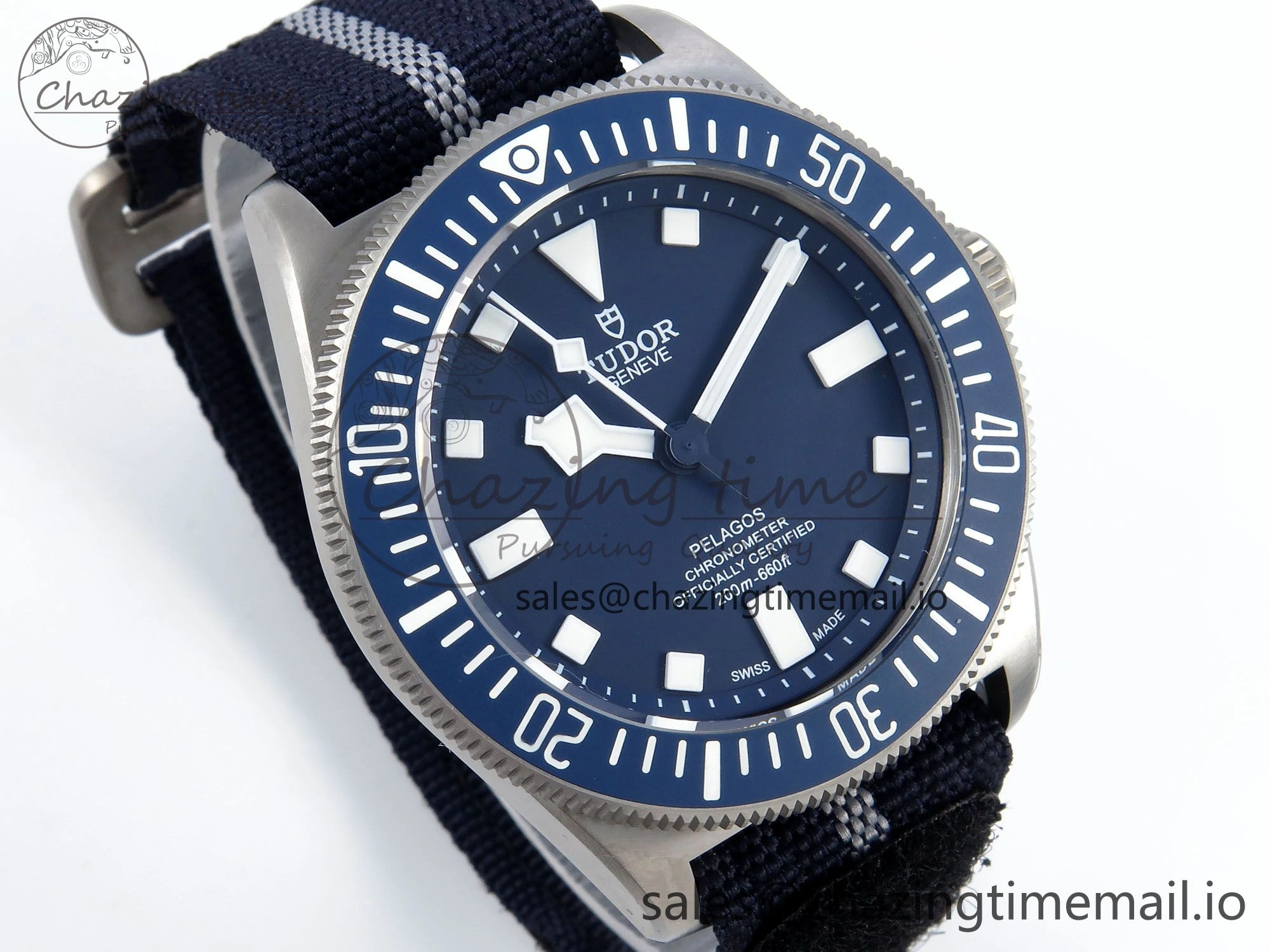 Pelagos FXD 25707B M+F 1:1 Best Edition Blue Dial on Blue Nylon Strap 8N24