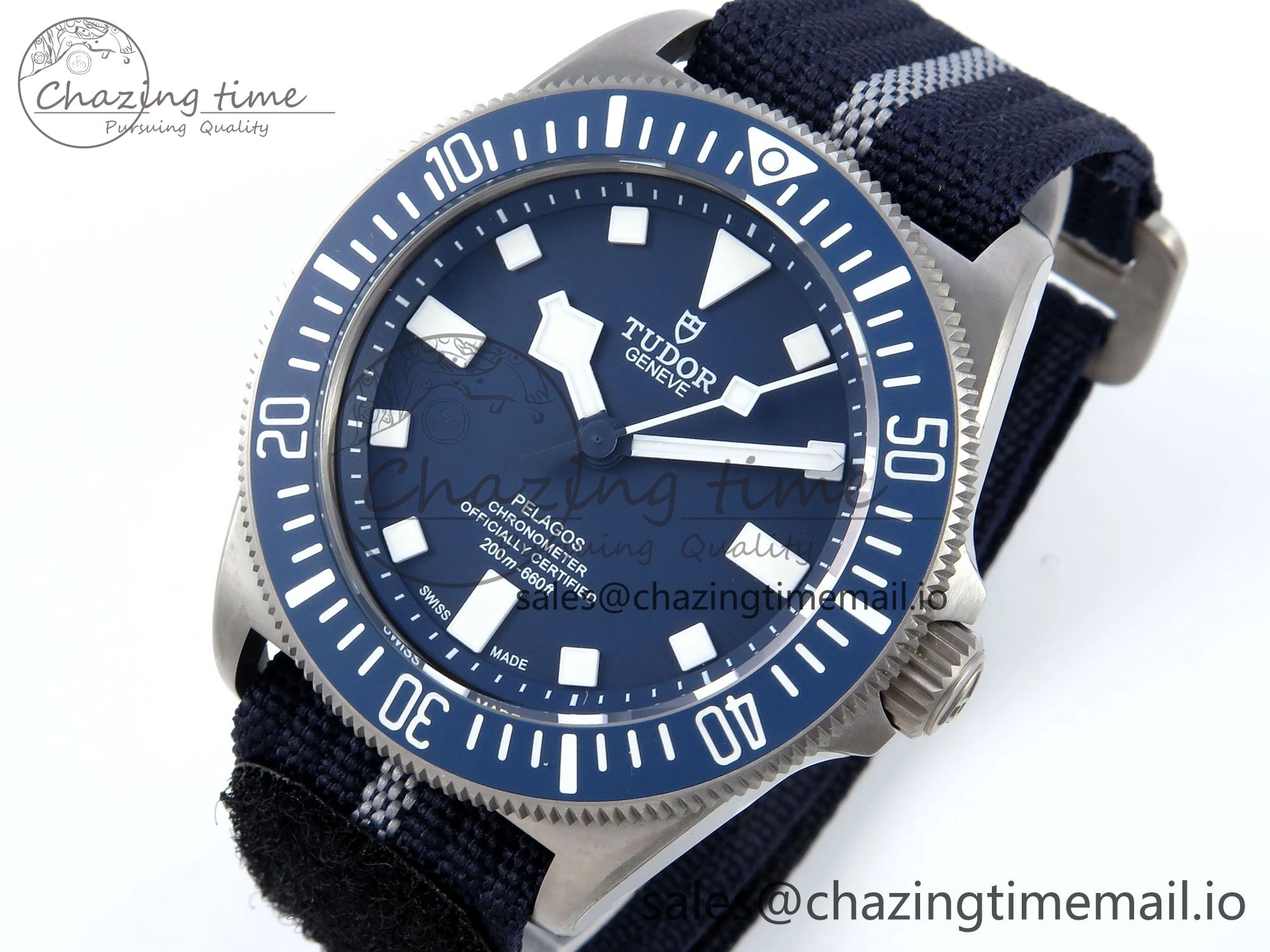 Pelagos FXD 25707B M+F 1:1 Best Edition Blue Dial on Blue Nylon Strap 8N24