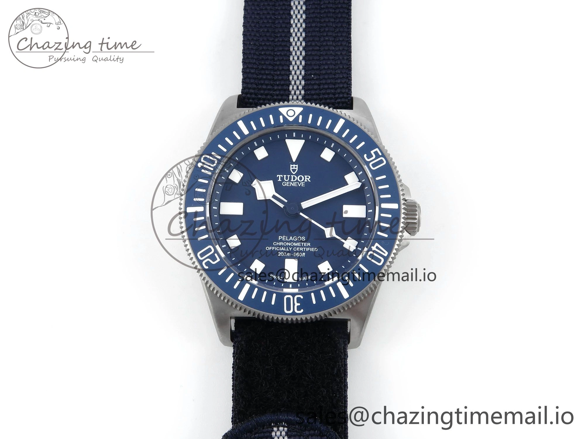 Pelagos FXD 25707B M+F 1:1 Best Edition Blue Dial on Blue Nylon Strap 8N24