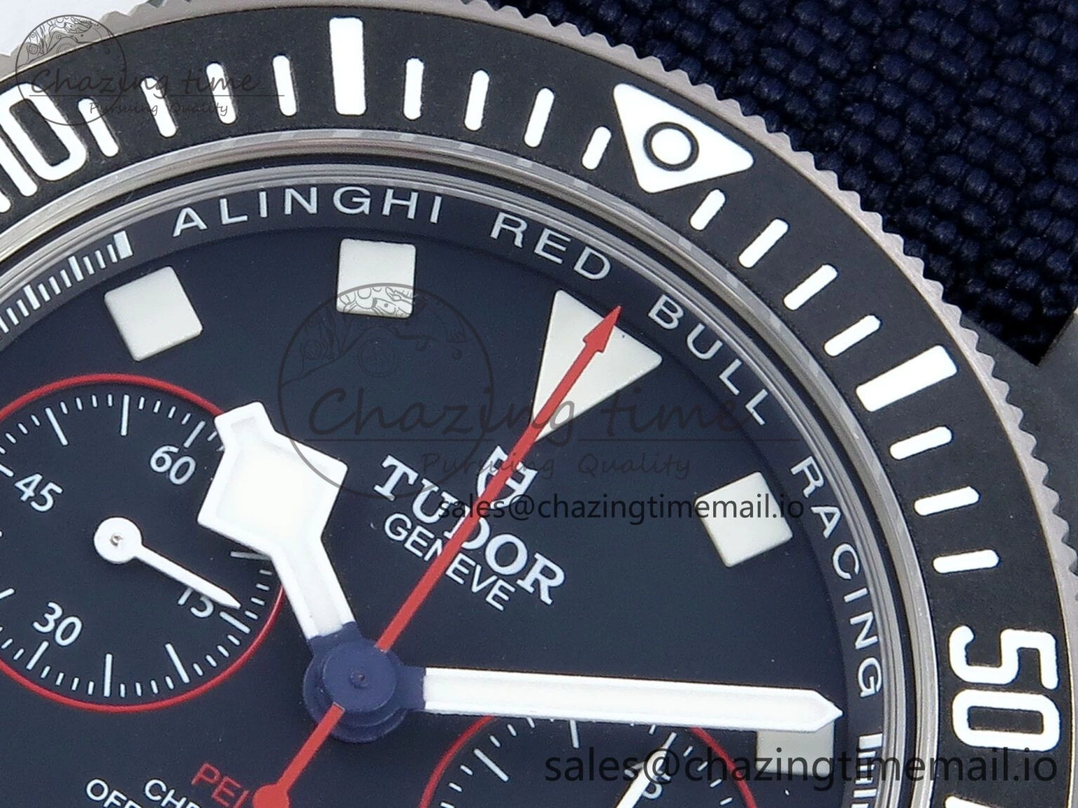 Pelagos FXD Chrono M+F 1:1 Best Edition Red Blue Dial on Blue Nylon Strap A7750