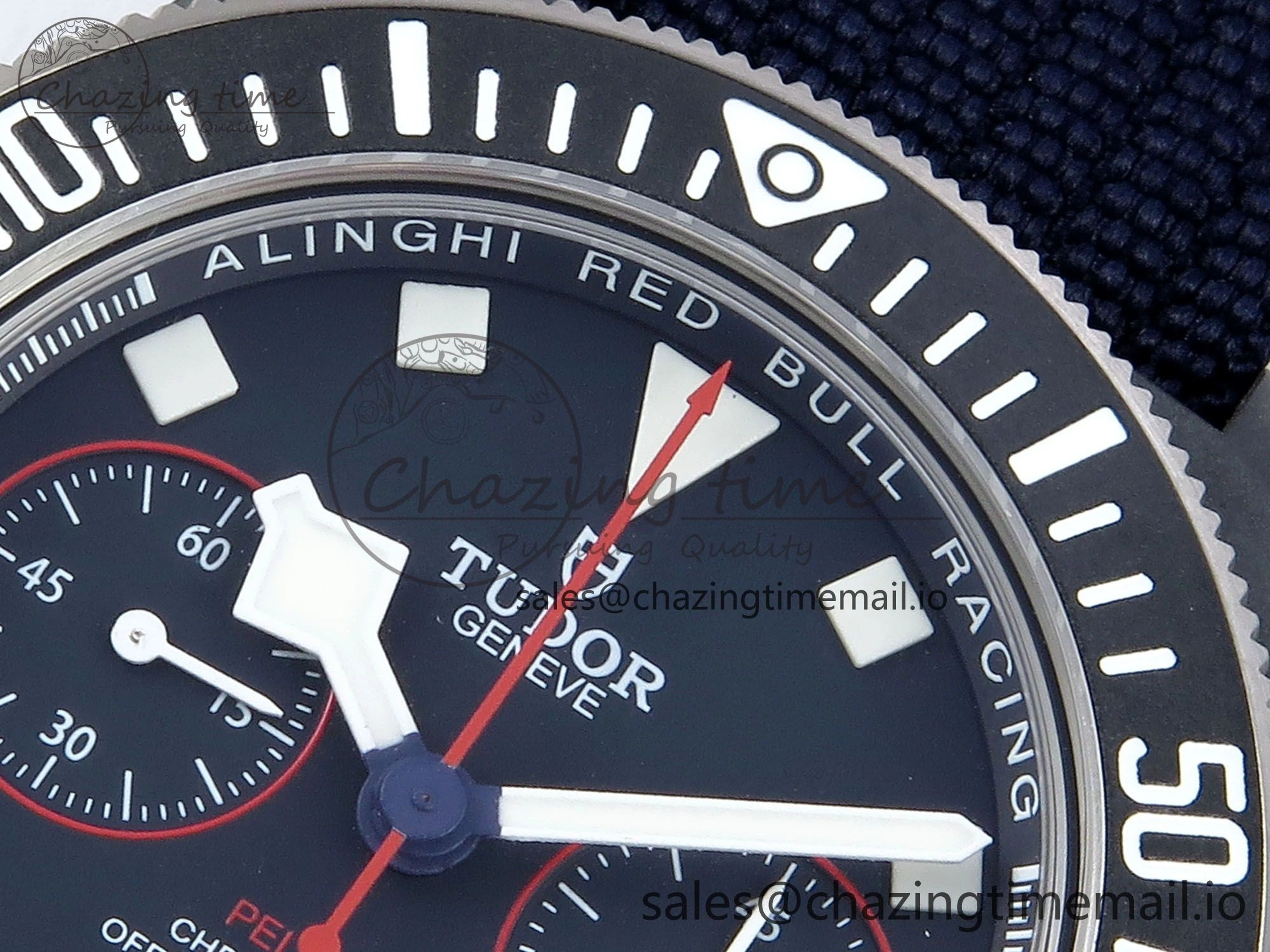 Pelagos FXD Chrono M+F 1:1 Best Edition Red Blue Dial on Blue Nylon Strap A7750