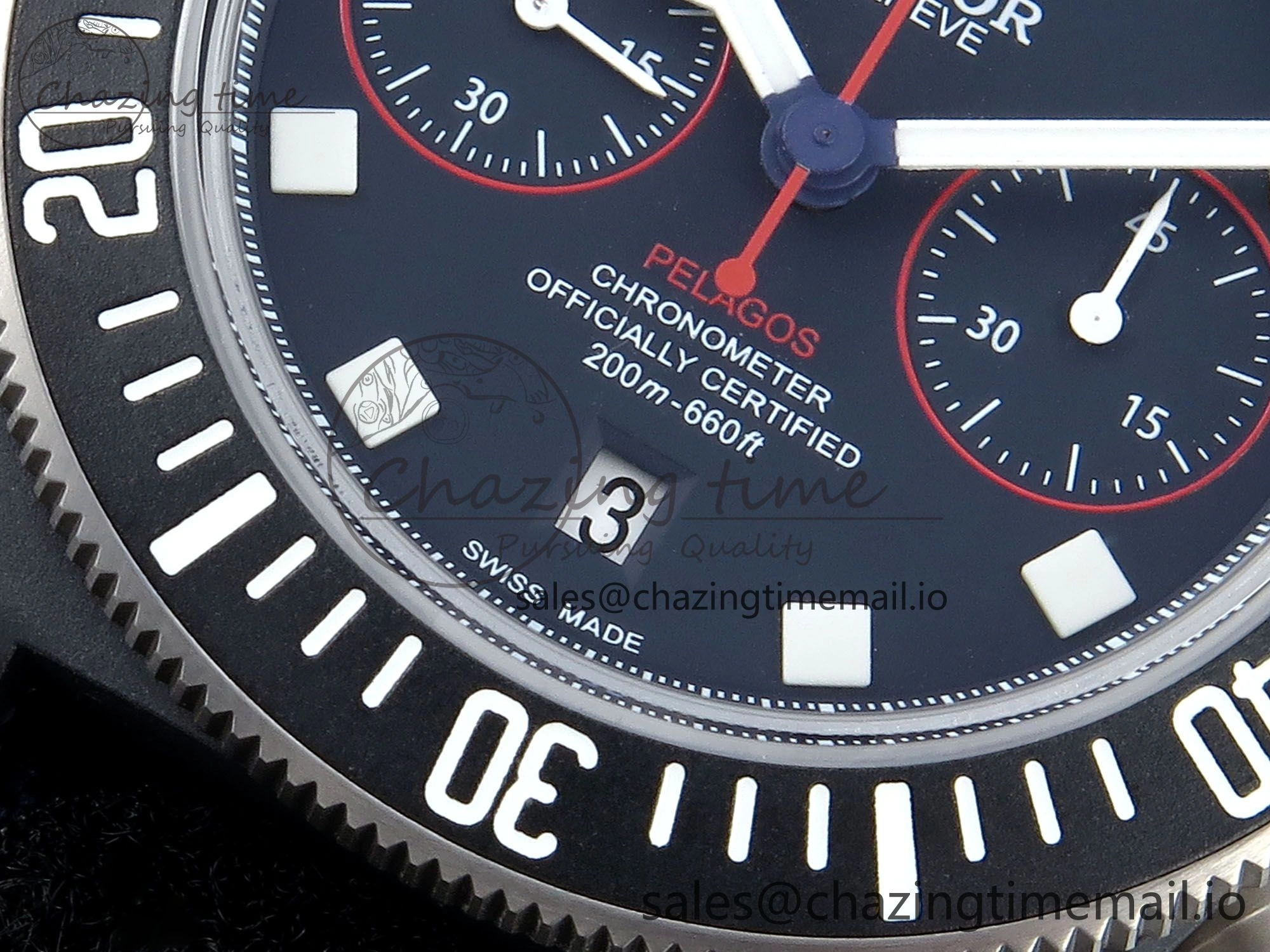 Pelagos FXD Chrono M+F 1:1 Best Edition Red Blue Dial on Blue Nylon Strap A7750