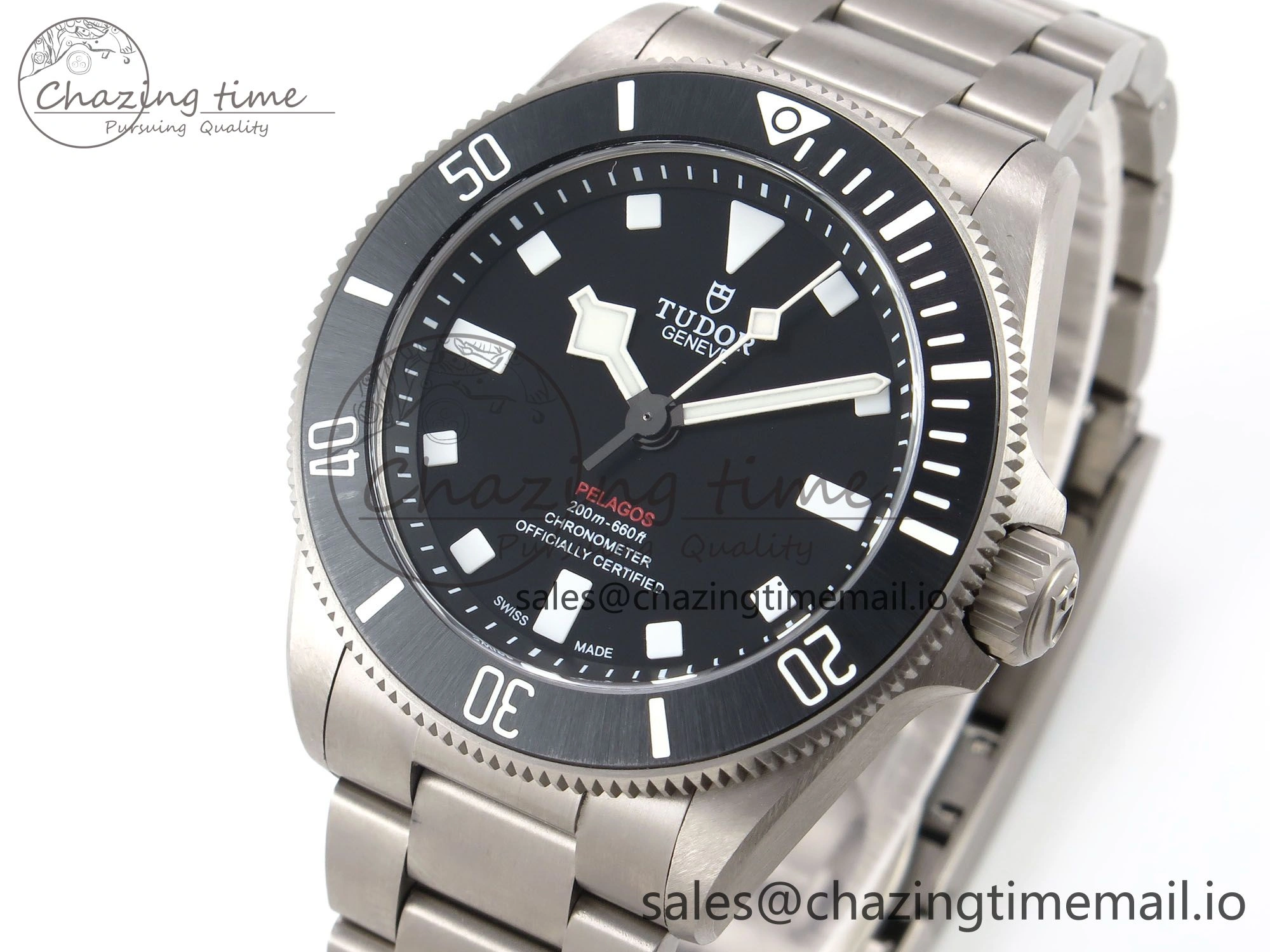 Pelagos M25407N-0001 39mm Black Ceramic Ti ZF 1:1 Best Edition Black Dial on Titanium Bracelet A2824