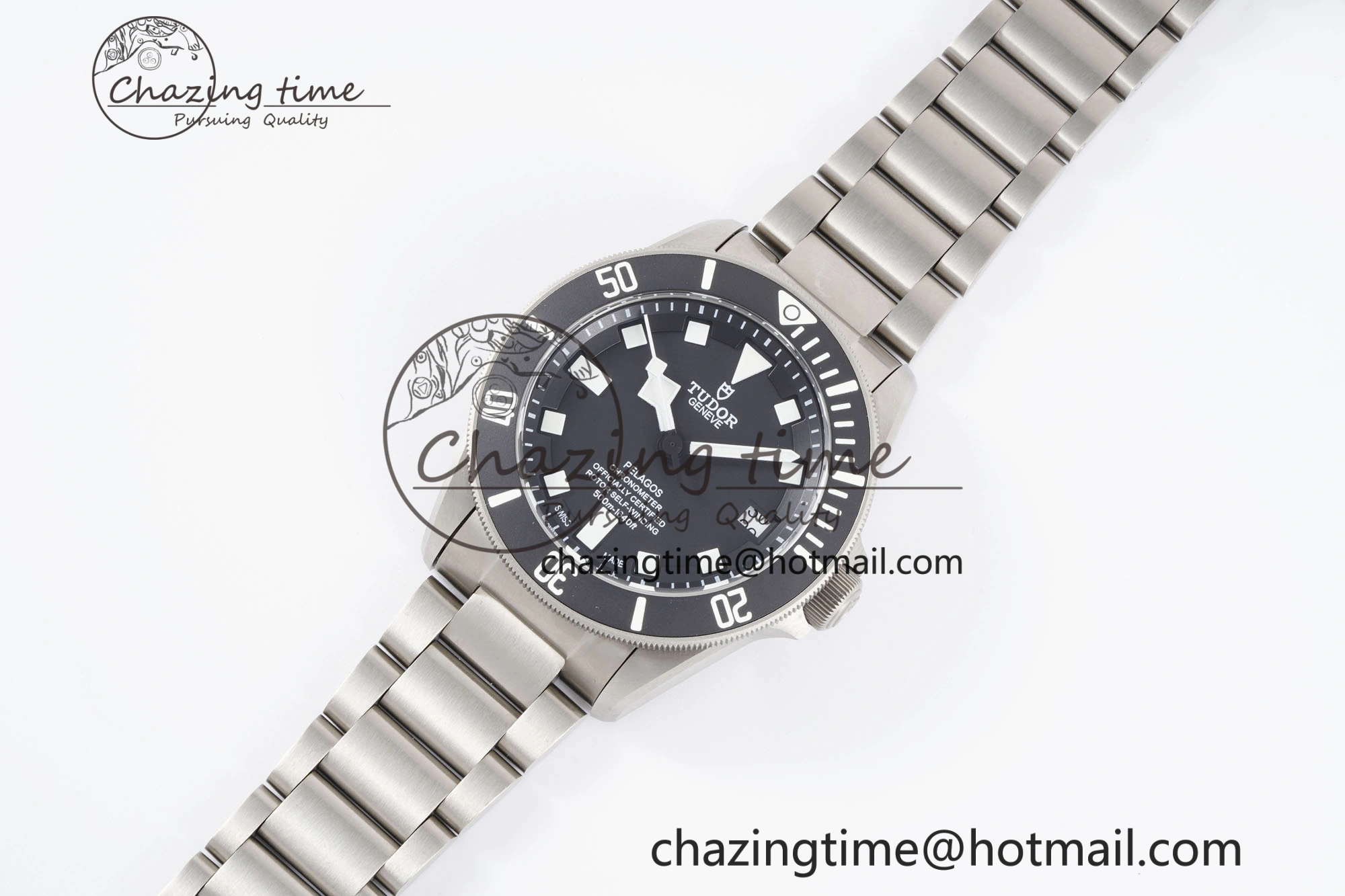 Pelagos Titanium Black Ceramic XF 1:1 Best Edition Black Dial on Titanium Bracelet A2824