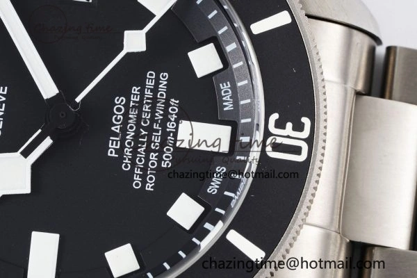 Pelagos Titanium Black Ceramic XF 1:1 Best Edition Black Dial on Titanium Bracelet A2824