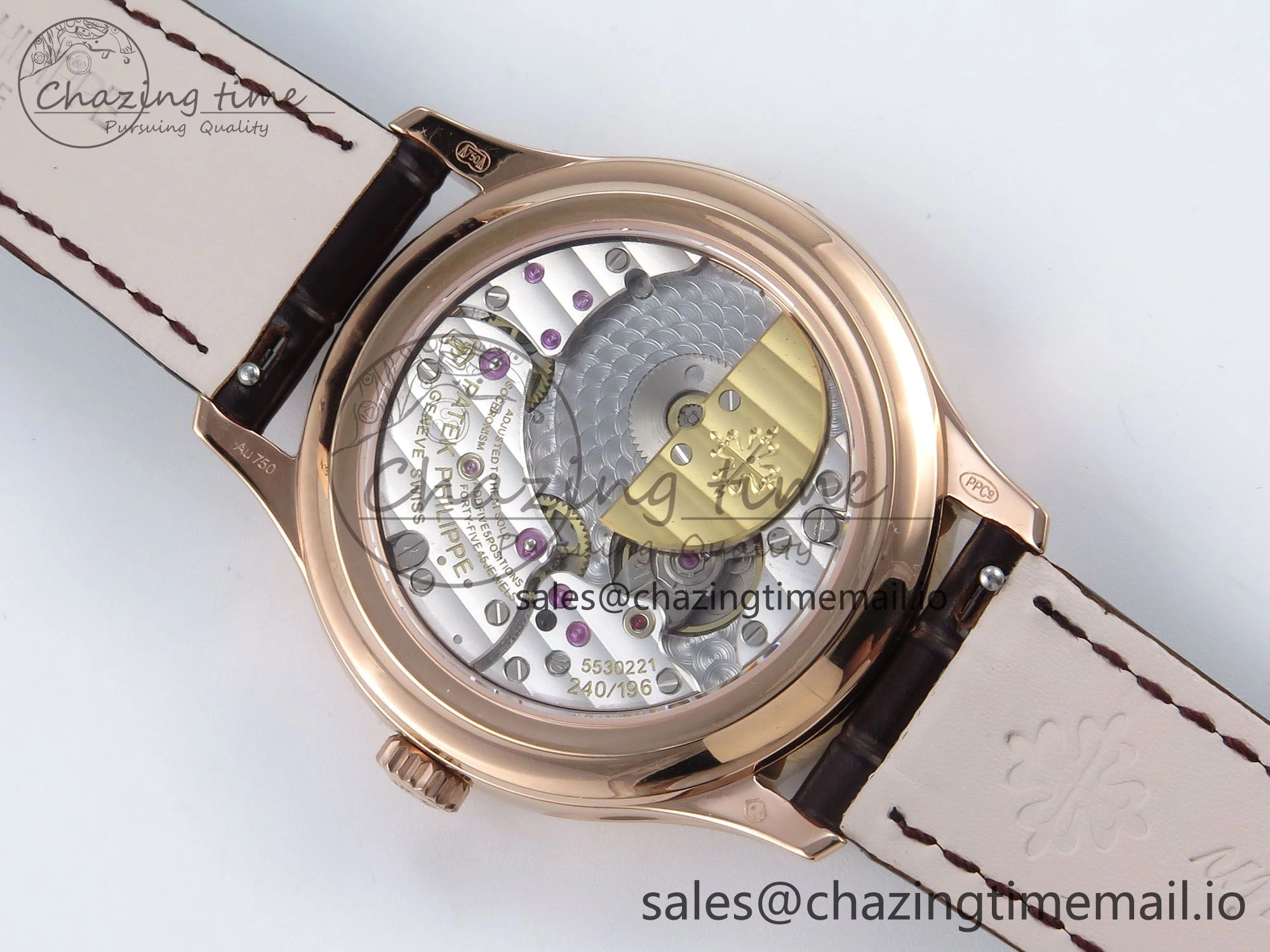 Perpetual Calendar 5140 RG 3KF Best Edition White Numeral Dial on Brown Leather Strap A240