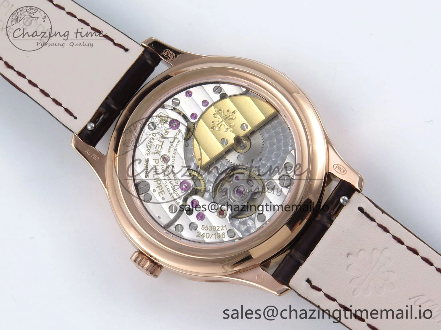 Perpetual Calendar 5140 RG 3KF Best Edition White Numeral Dial on Brown Leather Strap A240