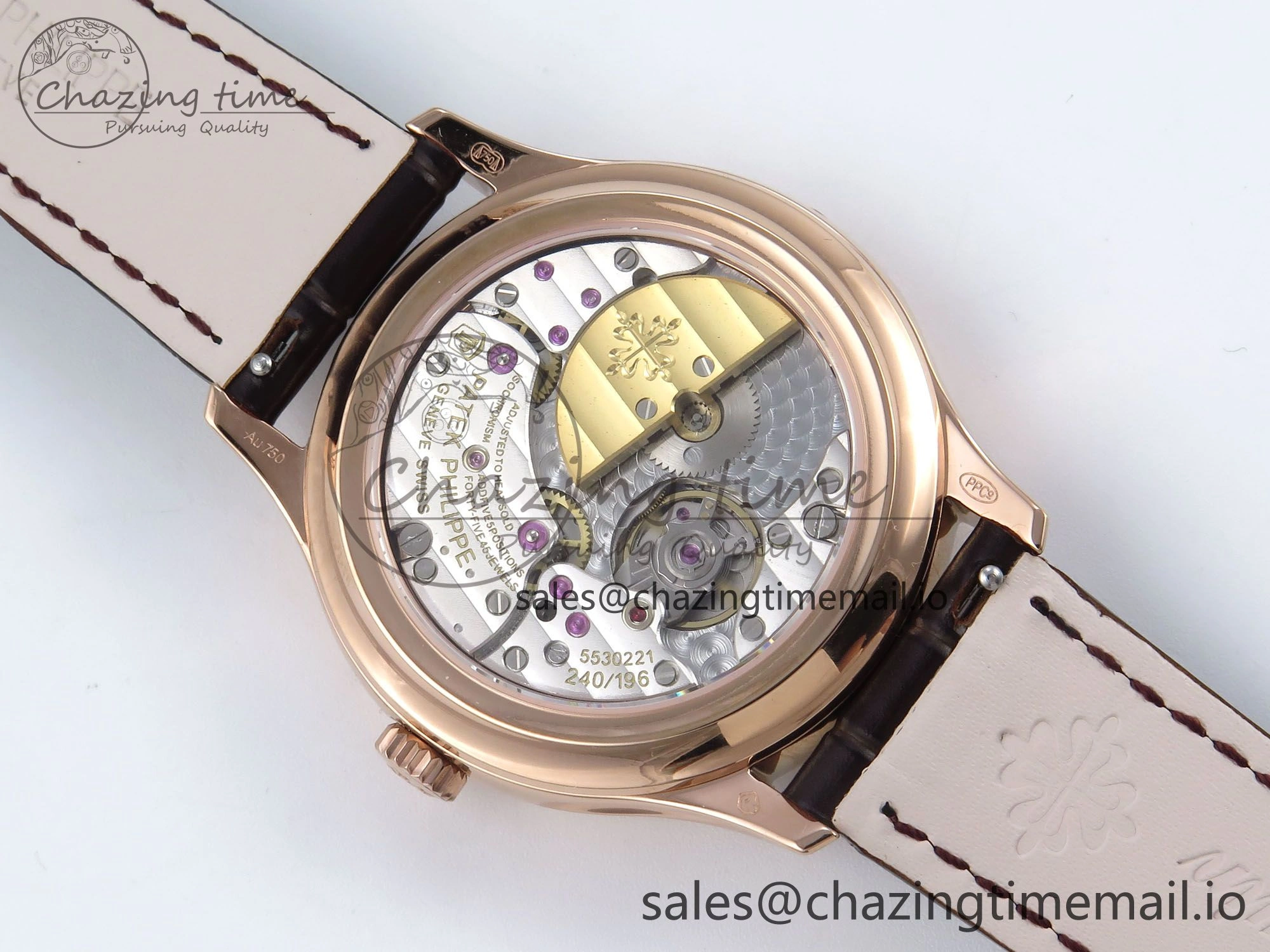 Perpetual Calendar 5140 RG 3KF Best Edition White Numeral Dial on Brown Leather Strap A240