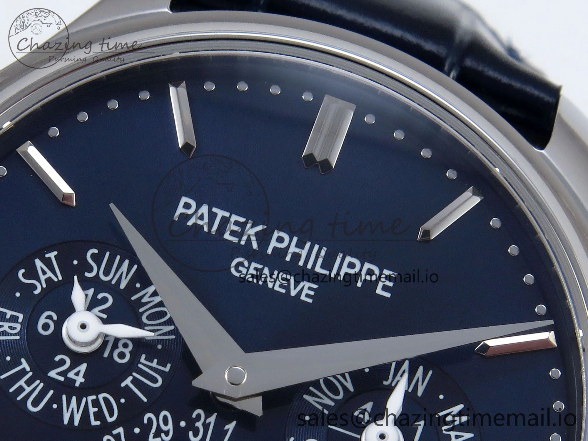 Perpetual Calendar 5140 SS 3KF Best Edition Blue Dial on Blue Leather Strap A240