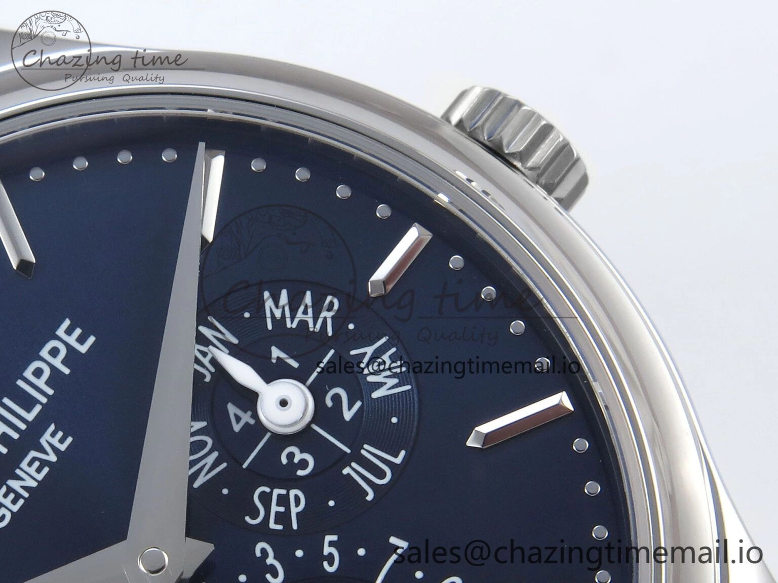 Perpetual Calendar 5140 SS 3KF Best Edition Blue Dial on Blue Leather Strap A240