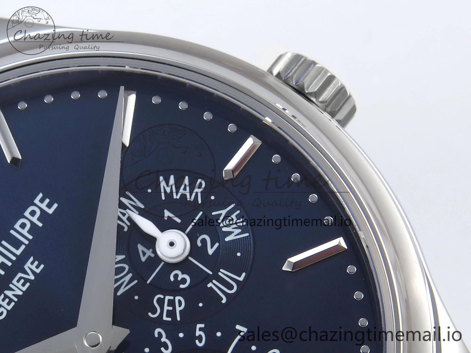 Perpetual Calendar 5140 SS 3KF Best Edition Blue Dial on Blue Leather Strap A240
