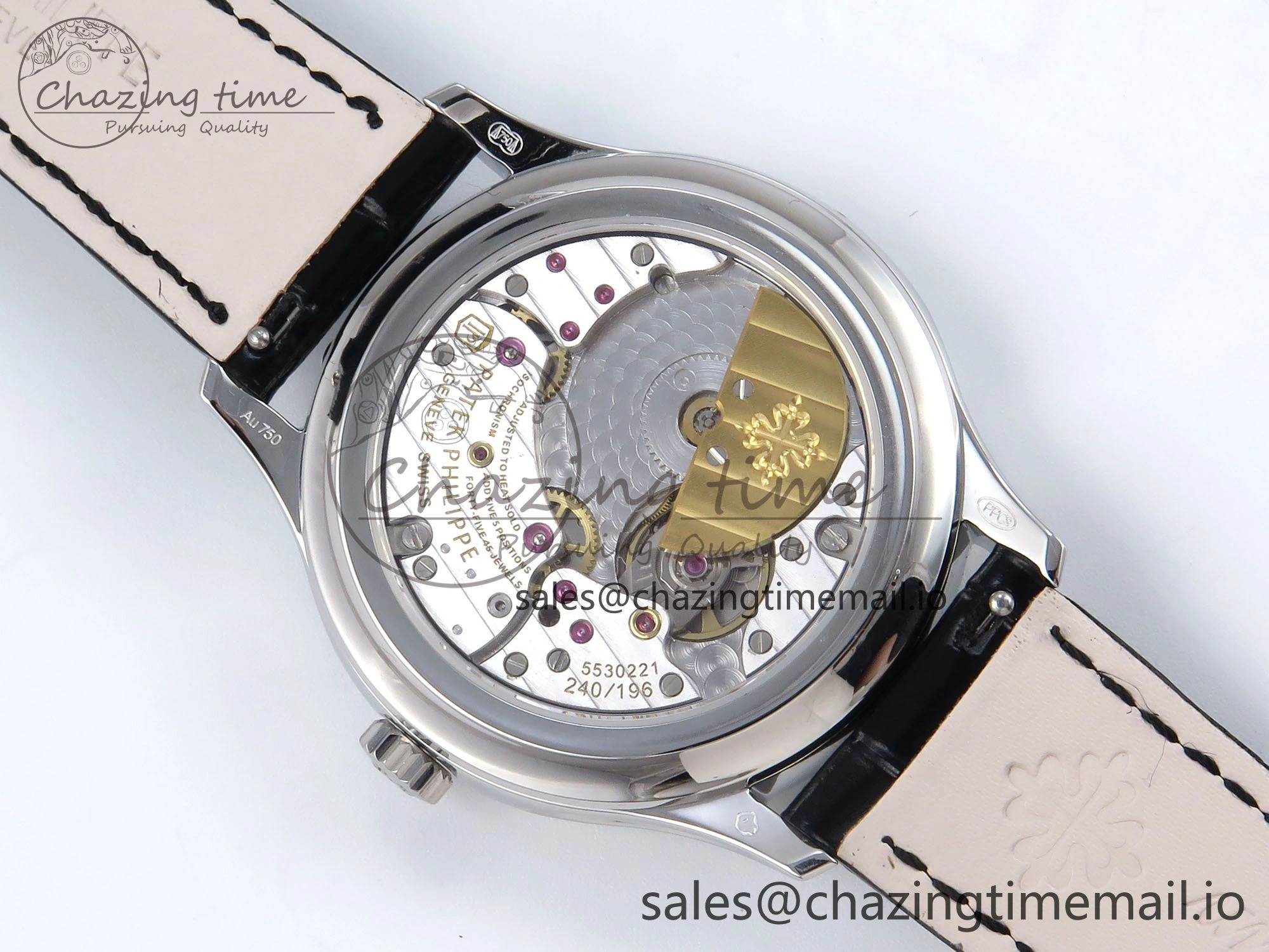 Perpetual Calendar 5140 SS 3KF Best Edition Gray Dial on Black Leather Strap A240