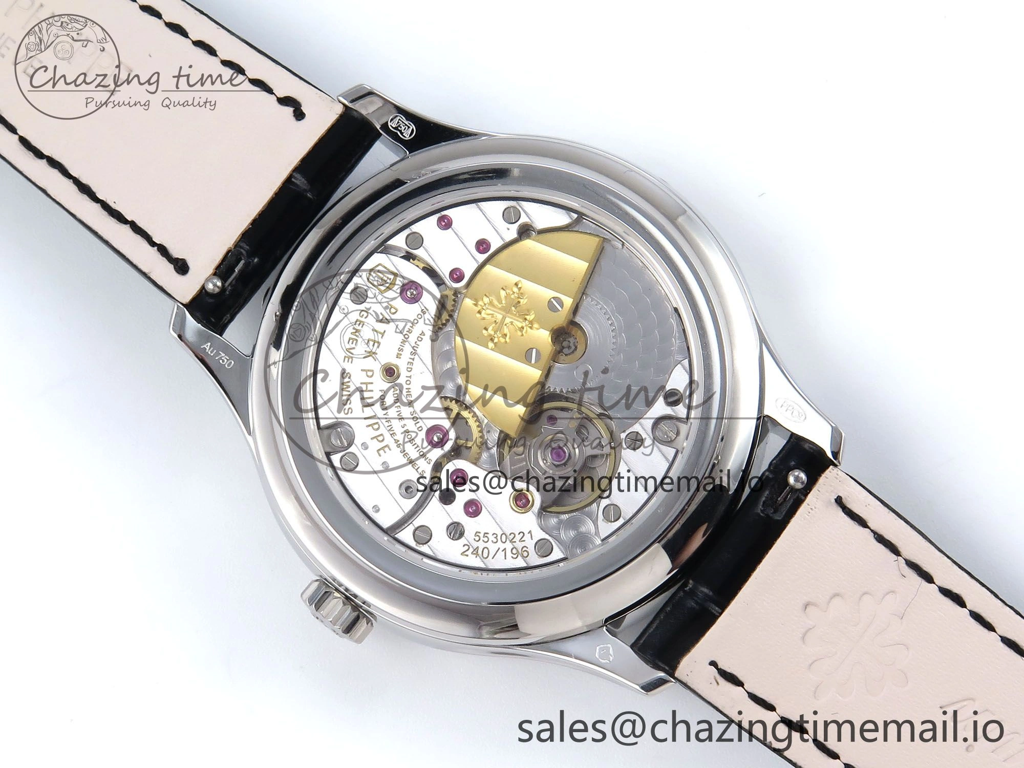 Perpetual Calendar 5140 SS 3KF Best Edition Gray Dial on Black Leather Strap A240