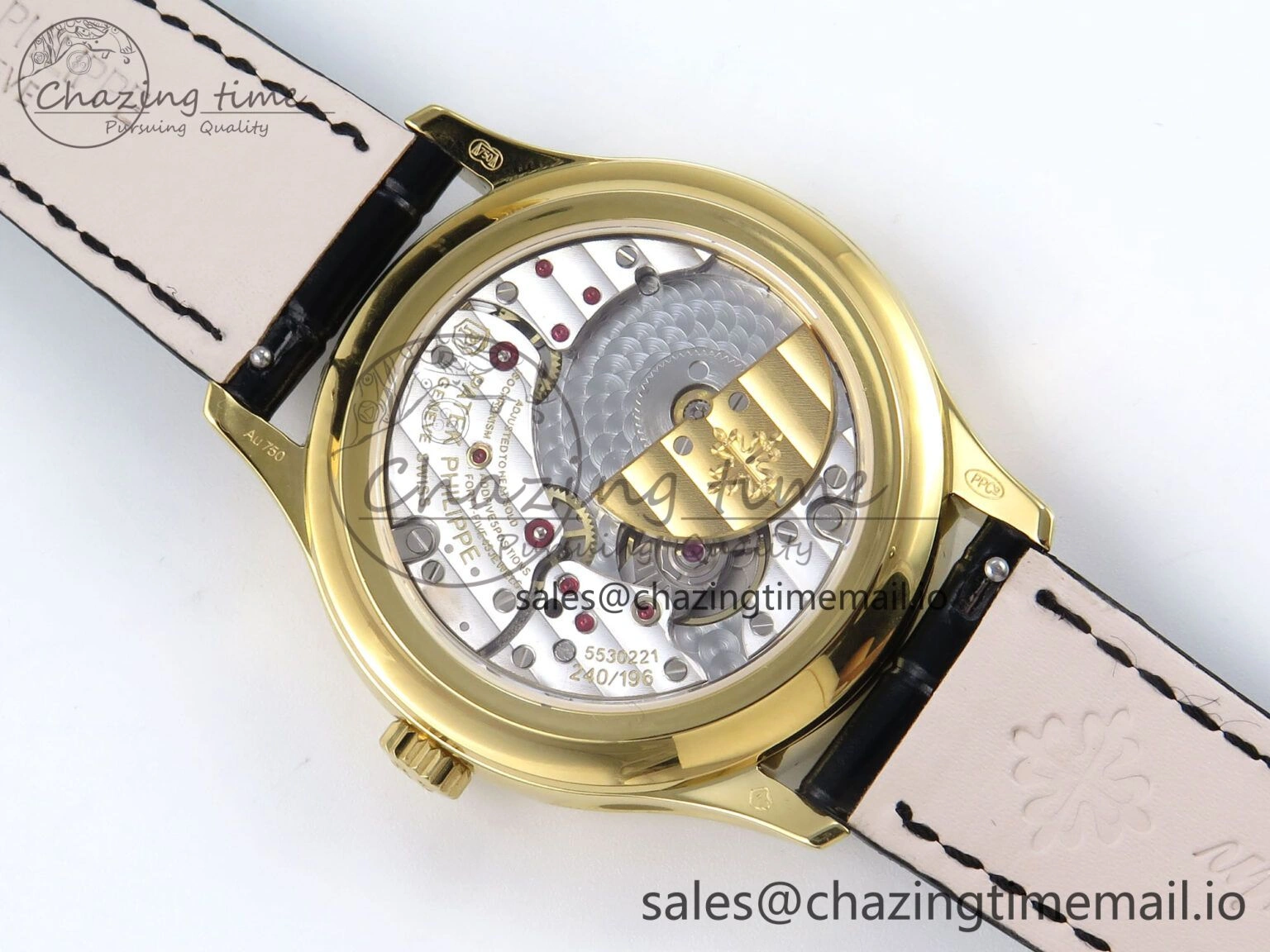 Perpetual Calendar 5140 YG 3KF Best Edition White Numeral Dial on Black Leather Strap A240