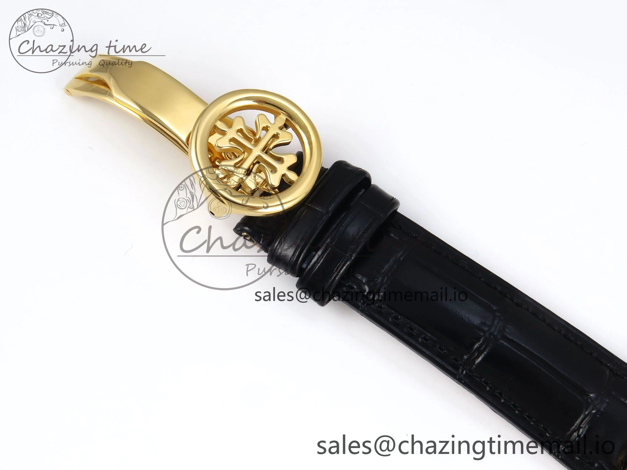 Perpetual Calendar 5140 YG 3KF Best Edition White Numeral Dial on Black Leather Strap A240