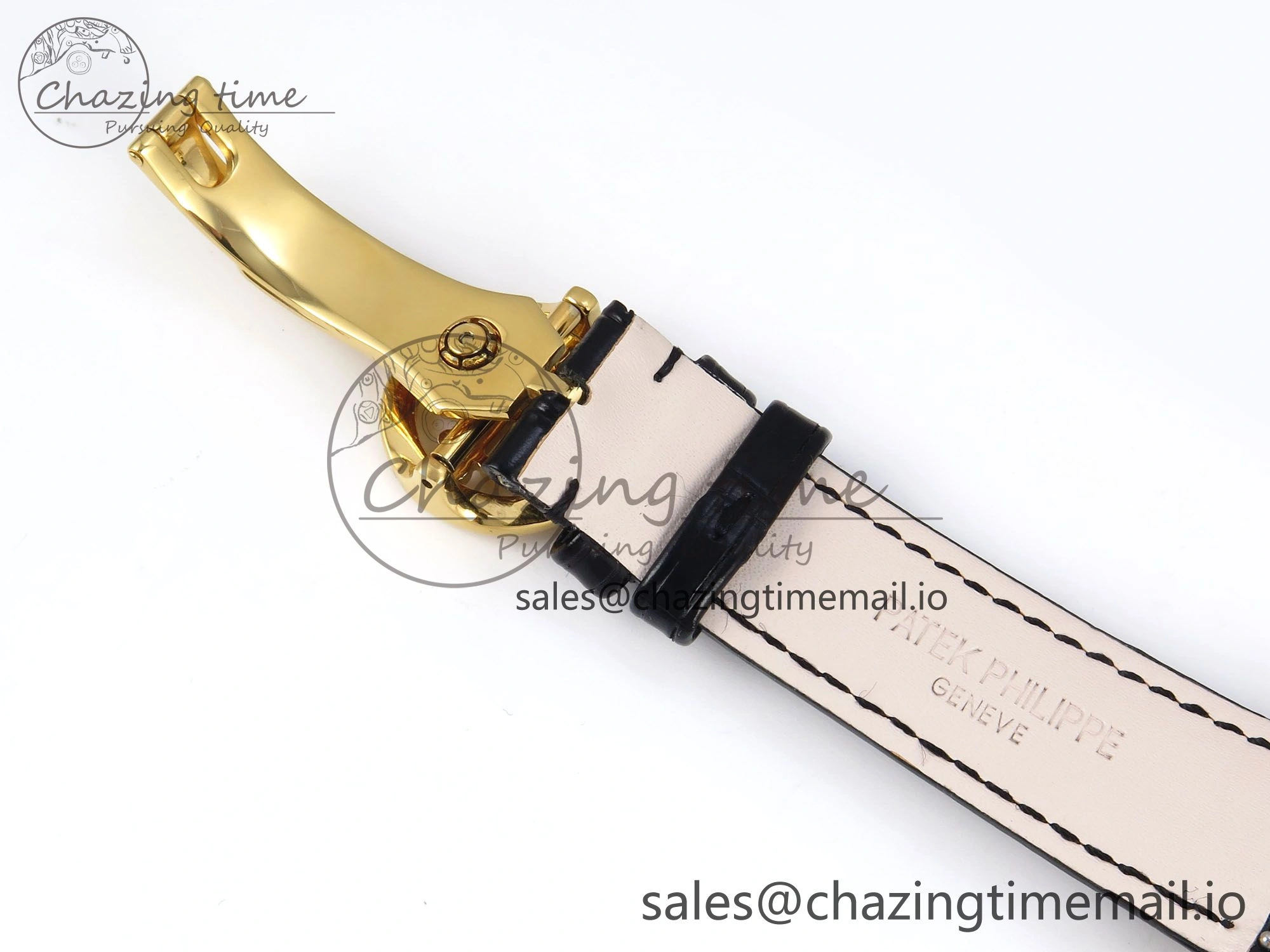 Perpetual Calendar 5140 YG 3KF Best Edition White Numeral Dial on Black Leather Strap A240