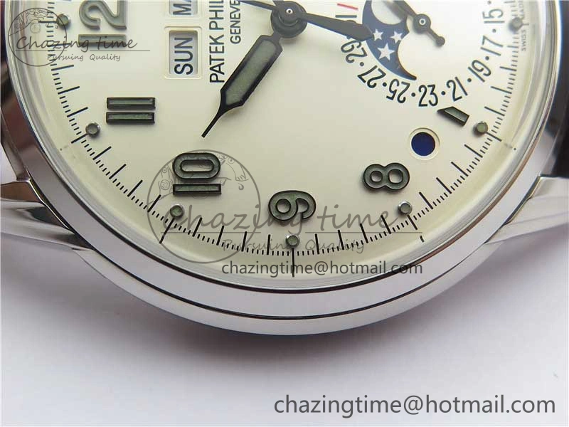 Perpetual Calendar 5320G-001 SS GSF 1:1 Best Edition Cream Dial on Leather Strap A324