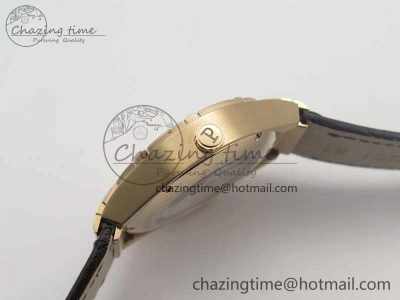 Piaget Polo RG Diamonds Dial Bezel MKF On Black Leather Strap MIYOTA9015 To 800P