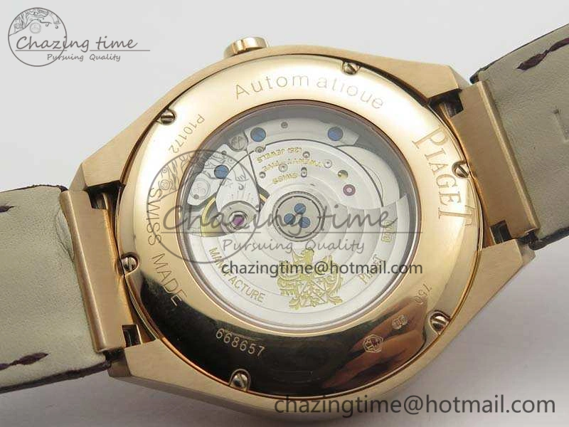 Piaget Polo RG Diamonds Dial Bezel MKF On Black Leather Strap MIYOTA9015 To 800P