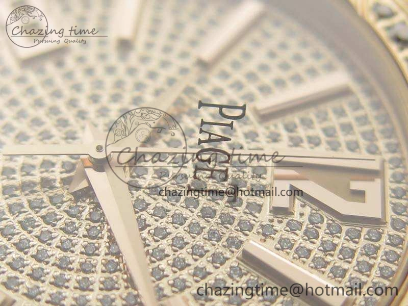 Piaget Polo RG Diamonds Dial Bezel MKF On Black Leather Strap MIYOTA9015 To 800P