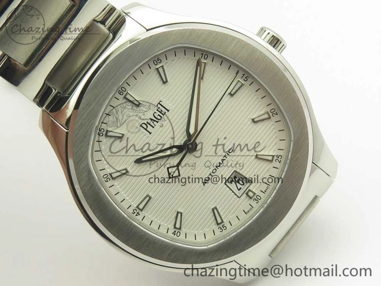 Piaget Polo S 42mm SS MKF 1:1 Best Edition White Textured Dial on SS Bracelet A1110P