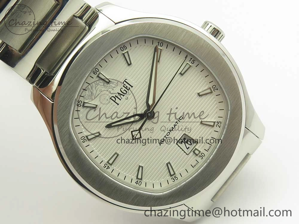 Piaget Polo S 42mm SS MKF 1:1 Best Edition White Textured Dial on SS Bracelet A1110P