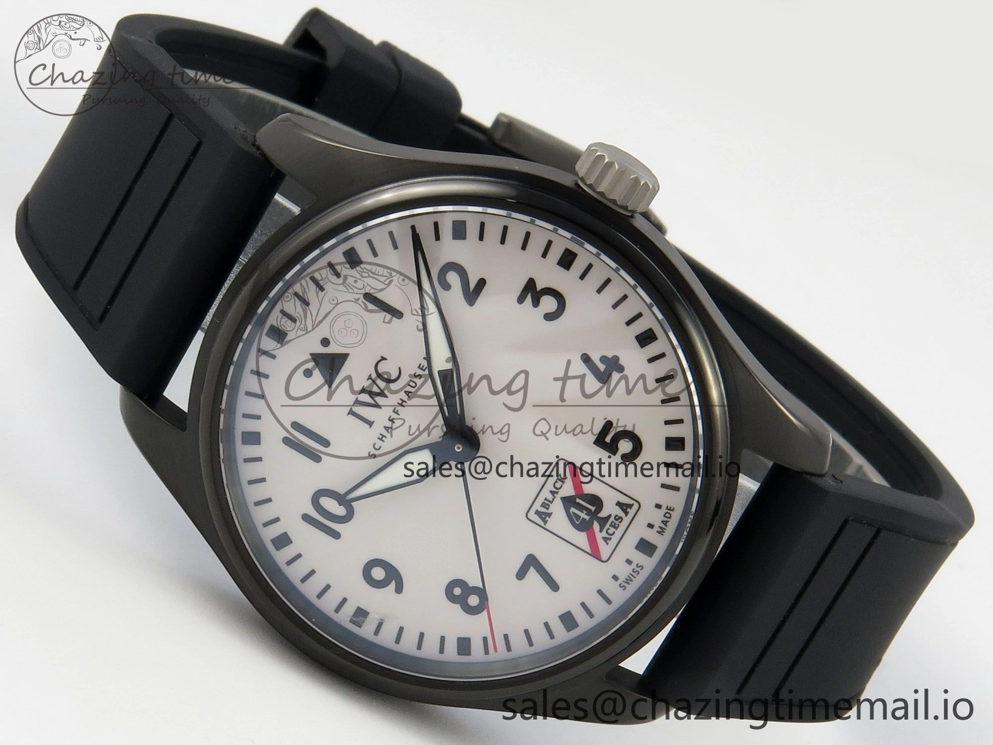 Pilot Black Ace BLSF 1:1 Best Edition White Lume Dial on Black Rubber Strap MIYOTA 9015