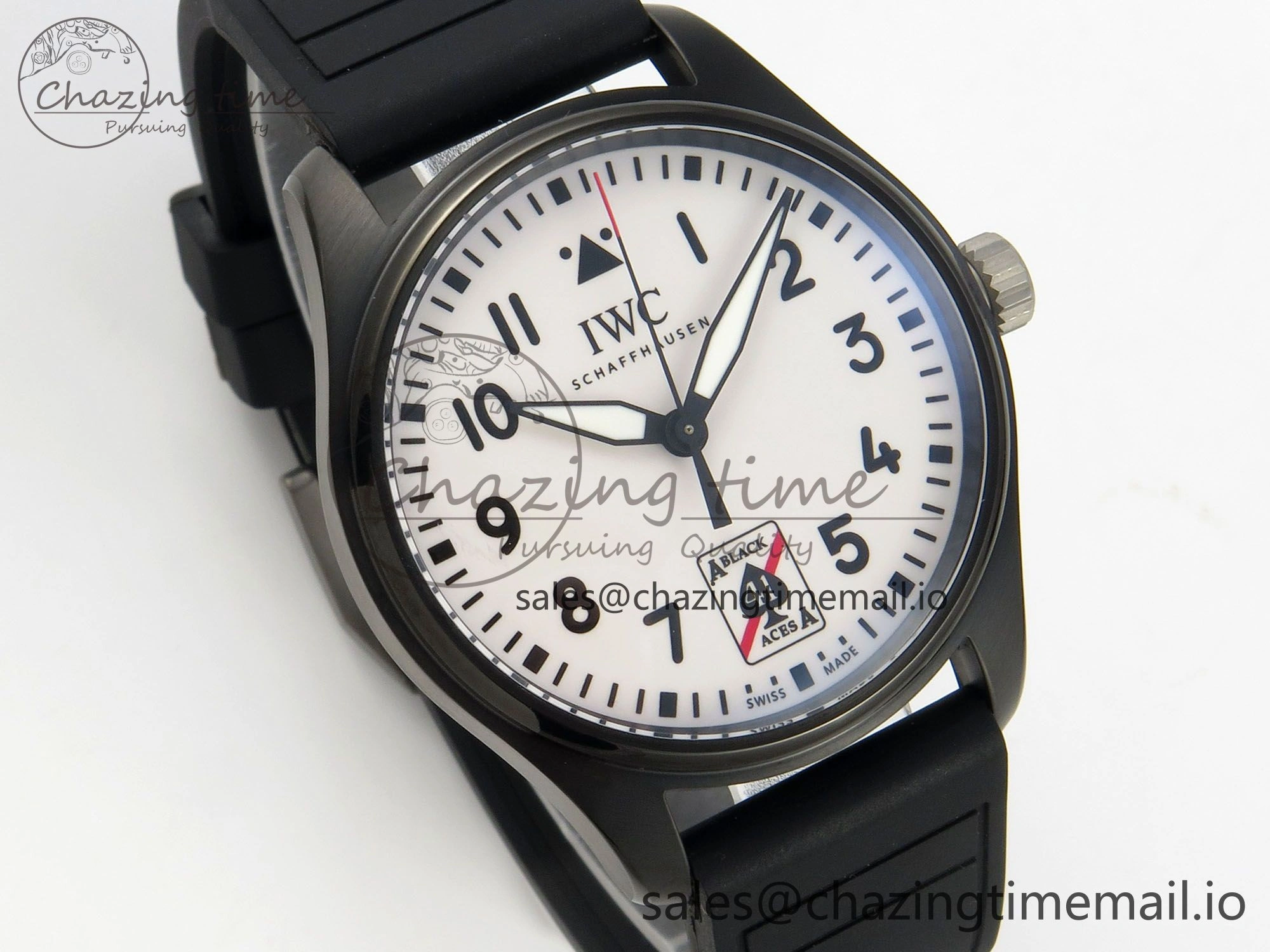 Pilot Black Ace BLSF 1:1 Best Edition White Lume Dial on Black Rubber Strap MIYOTA 9015