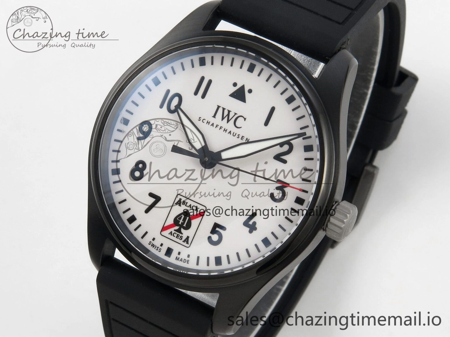 Pilot Black Ace BLSF 1:1 Best Edition White Lume Dial on Black Rubber Strap MIYOTA 9015